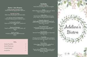 French Folded Menu Example