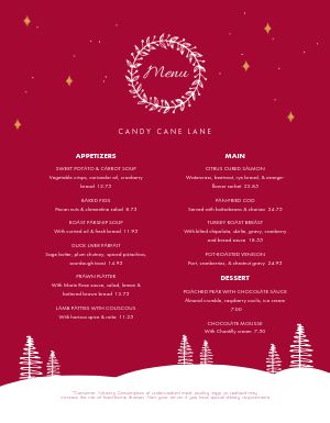 Abstract Christmas Menu