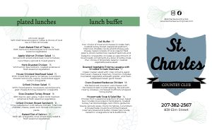 Country Club Catering Takeout Menu