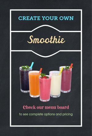 Cafe Smoothie Table Tent