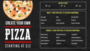 Red Checkers Pizza Tall Digital Menu Board