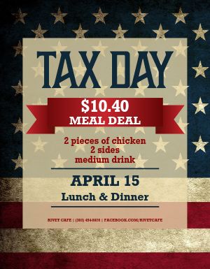 Tax Day Specials Flyer