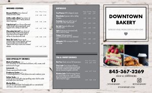Bakery Takeout Menu Example
