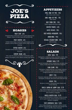 Rustic Pizza Tabloid Menu