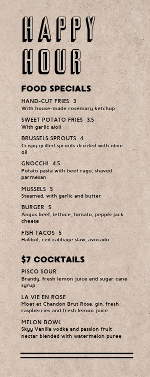 Happy Hour Menu Templates And Designs MustHaveMenus
