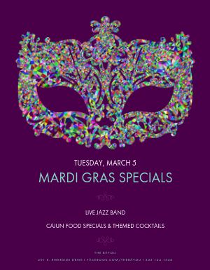 Mardi Gras Restaurant Flyer