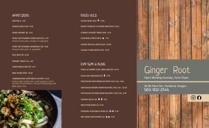 Wooden Chinese Takeout Menu