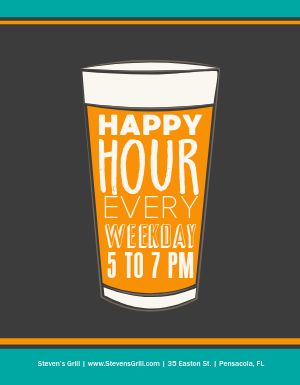 Daily Happy Hour Flyer