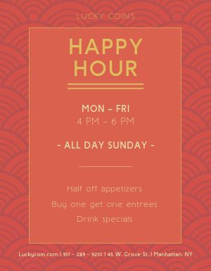 Chinese Happy Hour Flyer