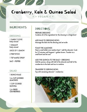 Salad Recipe Card