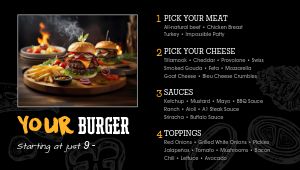 Basic Black Burger Digital Menu Boards