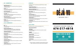 Complete Cafe Takeout Menu