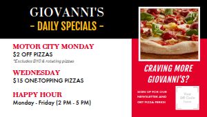 Easy to Read Vertical Pizza Menu Screens