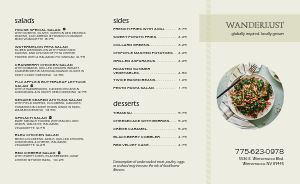 Casual Dining Takeout Menu
