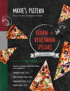 Vegetarian Pizza Special Menu