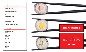 Sushi Bar Takeout Menu