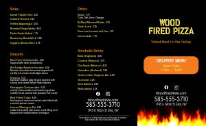 Wood Fired Pizza Delivery Menu
