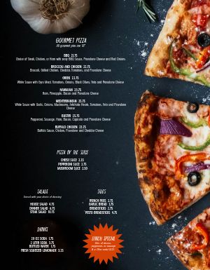 Pizza Lunch Special Menu