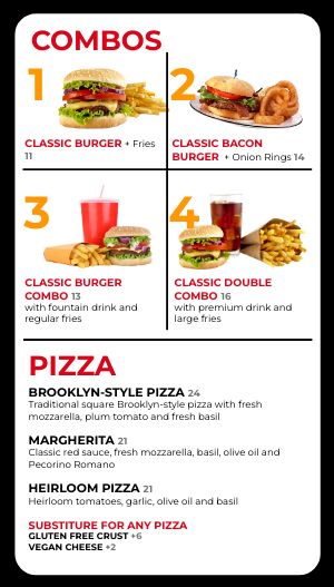 Vertical Screens Classic Combos Digital Signage for Restaurants