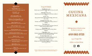 Mexican Patterned Takeout Menu