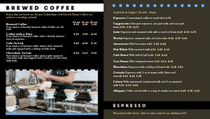Coffeehouse Digital Menu Board Example