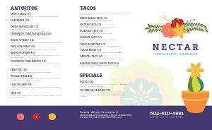 Flowery Mexican Takeout Menu