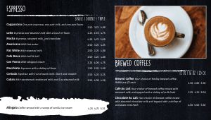 Charcoal Coffee Digital Menu Board