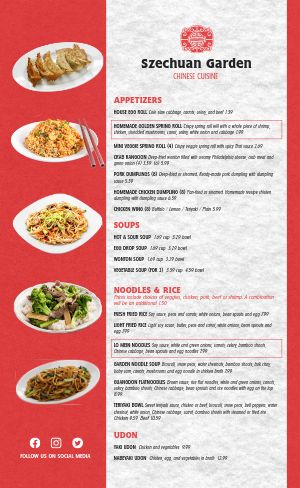 Chinese Mandarin Menu