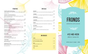 Floral Cafe Takeout Menu Example