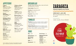 Exciting Frame Mexican Takeout Menu