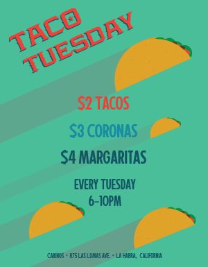 Taco Tuesdays Specials Flyer
