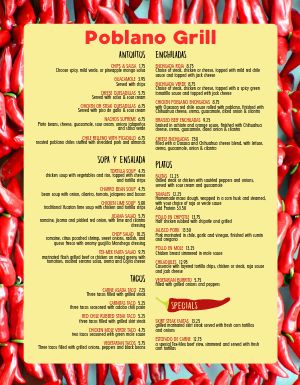 Mexican Peppers Menu