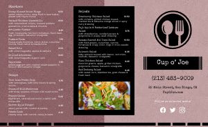 Cafe Example Takeout Menu