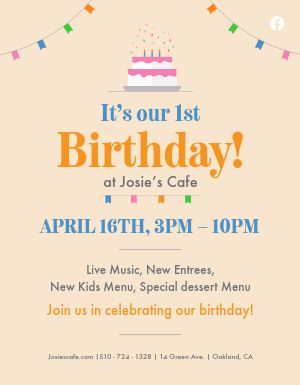 Restaurant Birthday Party Flyer