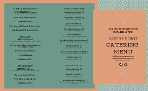 Upscale Catering Takeout Menu