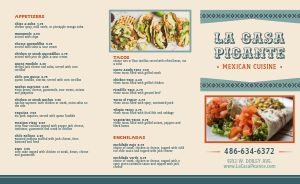 Tacos Picante Mexican Takeout Menu