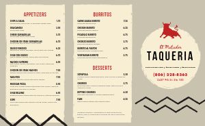 Gourmet Mexican Takeout Menu
