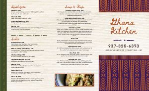 African Dinner Takeout Menu