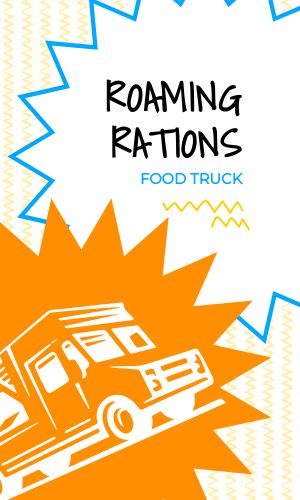 Orange Food Truck Business Card
