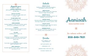 Middle Eastern Star Takeout Menu