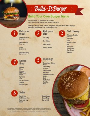 Build a Burger Menu