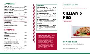 Professional Traditional Pizza Takeout Menu