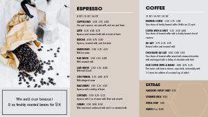 Coffee Espresso Bar Digital Menu Board
