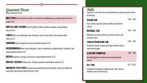 Iconic Red and Green Pizza Digital Menu Board