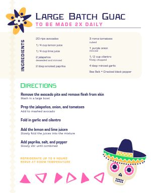 Mexican Recipe Card