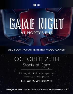 Video Game Night Flyer 