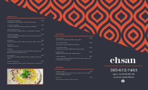 Blue Middle Eastern Takeout Menu