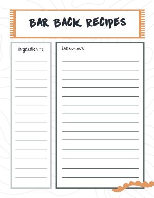 Blank Bar Recipe Card