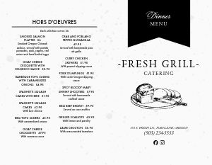 Catering Bifold Takeout Menu Example