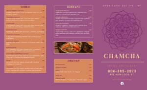 Simple Indian Takeout Menu